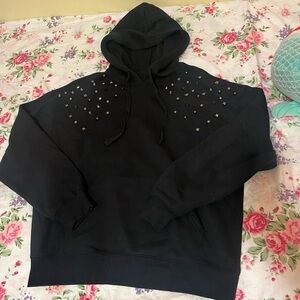 Studded + Spiked Forever 21 Black Hoodie Small